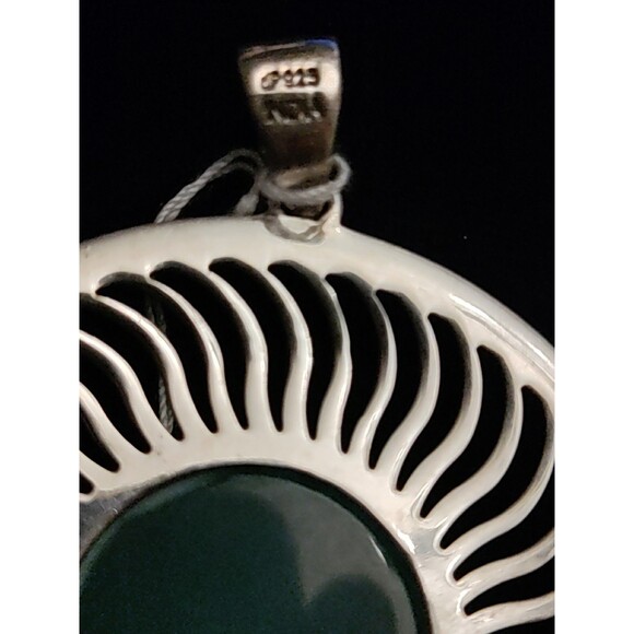 VINTAGE DOUG PAULUS DP 925 INDIA STERLING SILVER BLUE CHALCEDONY PENDANT - Picture 3 of 3